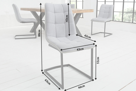 Set 2 scaune MIAMI din tesatura vintage gri deschis [8]