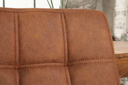 Set 2 scaune MODENA din microfibra vintage maro deschis si picioare din fier [3]