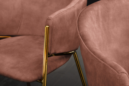 Set 2 scaune NOBLESSE din catifea roz [7]