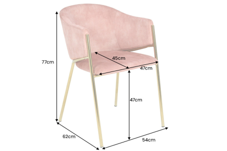 Set 2 scaune NOBLESSE din catifea roz [9]