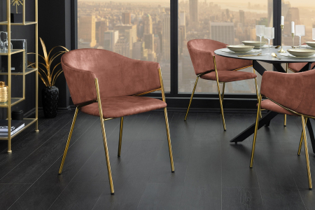 Set 2 scaune NOBLESSE din catifea roz [3]