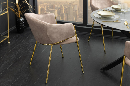 Set 2 scaune NOBLESSE din catifea sampanie [4]