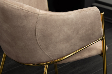 Set 2 scaune NOBLESSE din catifea sampanie [5]