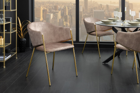 Set 2 scaune NOBLESSE din catifea sampanie [3]