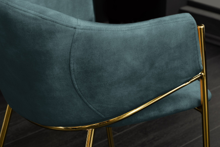 Set 2 scaune NOBLESSE din catifea turquoise [5]