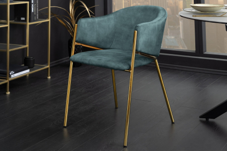 Set 2 scaune NOBLESSE din catifea turquoise [2]