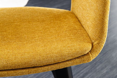 Set 2 scaune NORDIC STAR din material texturat galben mustar [4]