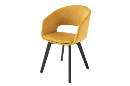 Scaune - Set 2 scaune NORDIC STAR din material texturat galben mustar