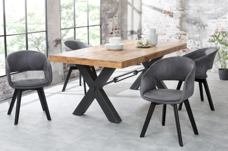 Set 2 scaune NORDIC STAR din microfibra gri [2]