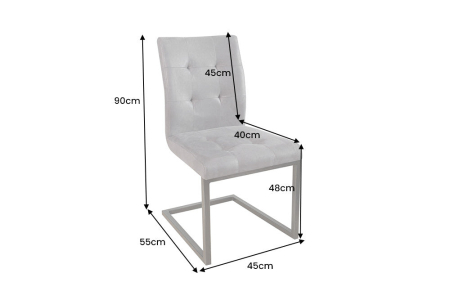 Set 2 scaune OXFORD din microfibra gri [6]