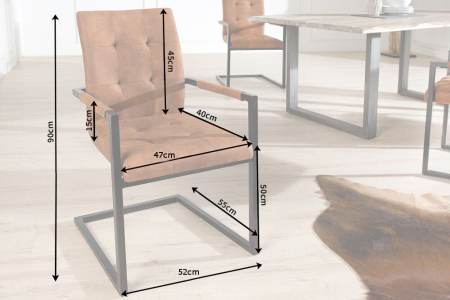 Set 2 scaune OXFORD din microfibra vintage maro [6]