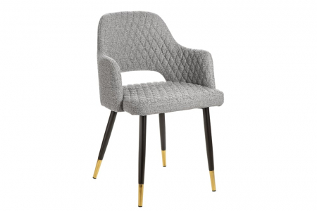 Scaune bucatarie & dining - Set 2 scaune Paris cu tapițerie din țesătură structurală, gri deschis