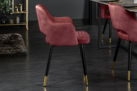 Set 2 scaune PARIS din catifea rosie [3]