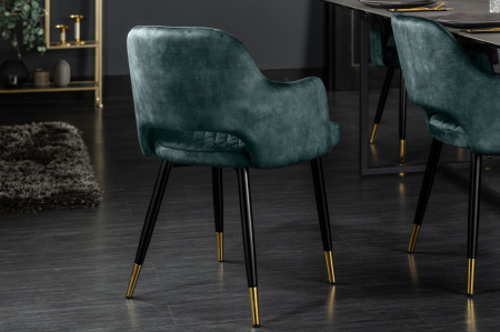 Set 2 scaune PARIS din catifea turquoise [4]