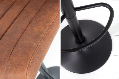 Set 2 scaune PORTLAND din microfibra vintage maro, 88-109 cm [5]