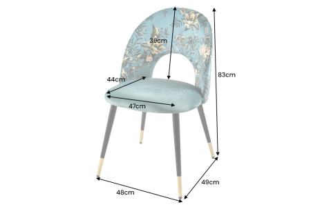 Set 2 scaune PRÊT-À-PORTER BOUTIQUE din catifea turquoise [9]