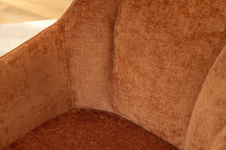 Set 2 scaune rotative AVIGNON 360° din chenille maro [6]