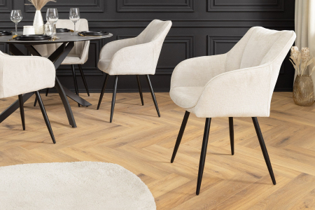 Set 2 scaune rotative AVIGNON 360° din chenille sampanie  [3]