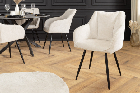 Set 2 scaune rotative AVIGNON 360° din chenille sampanie  [1]