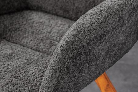 Set 2 scaune rotative BALTIC 360° din material boucle gri inchis  [4]