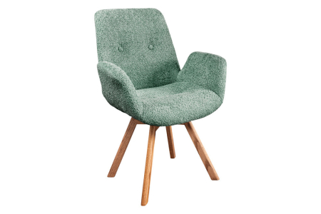 Scaune - Set 2 scaune rotative BALTIC 360° din material boucle menta