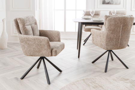 Set 2 scaune rotative BIG GEORGE 360° din material texturat grej [2]