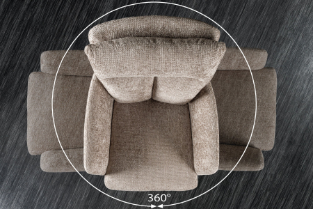 Set 2 scaune rotative BIG GEORGE 360° din material texturat grej [4]