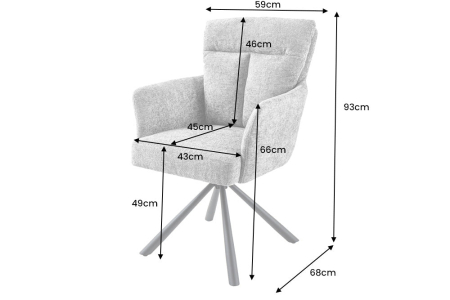 Set 2 scaune rotative BIG GEORGE 360° din material texturat gri [10]