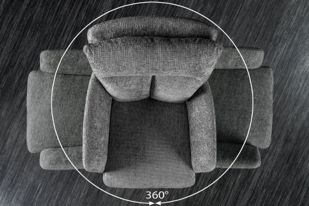 Set 2 scaune rotative BIG GEORGE 360° din material texturat gri [4]