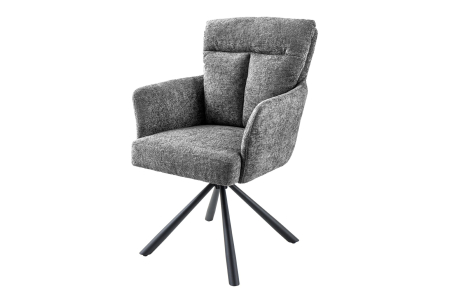 Scaune - Set 2 scaune rotative BIG GEORGE 360° din material texturat gri