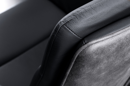 Set 2 scaune rotative BIG GEORGE 360° din microfibra si piele antracit [4]
