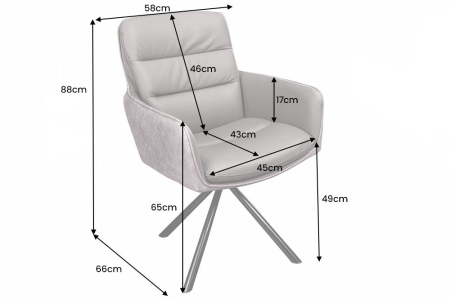 Set 2 scaune rotative BIG GEORGE 360° din microfibra si piele taupe [9]