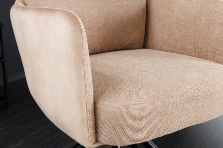 Set 2 scaune rotative BIG GEORGE din catifea sampanie [6]