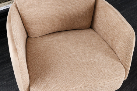 Set 2 scaune rotative BIG GEORGE din catifea sampanie [5]