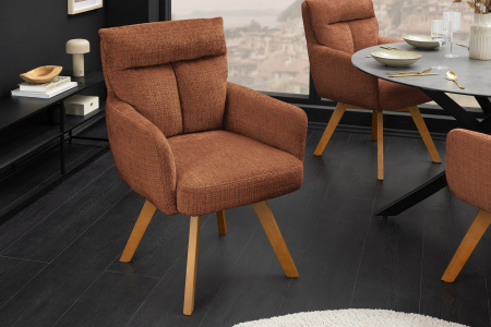 Set 2 scaune rotative BIG GEORGE din chenille maro [1]