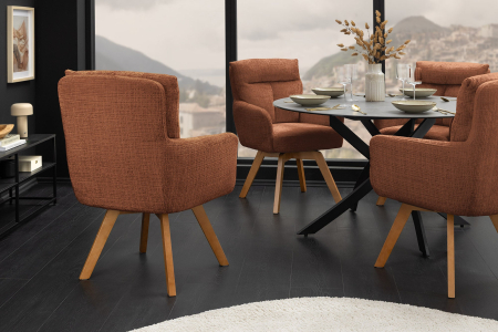 Set 2 scaune rotative BIG GEORGE din chenille maro [4]