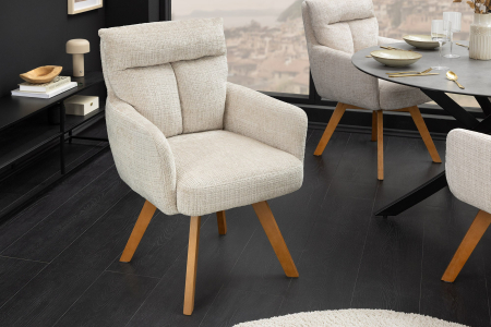 Set 2 scaune rotative BIG GEORGE din chenille sampanie [1]