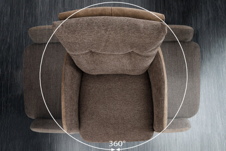 Set 2 scaune rotative BIG GEORGE din microfibra taupe [9]