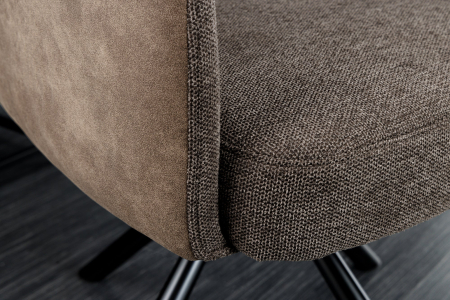 Set 2 scaune rotative BIG GEORGE din microfibra taupe [7]