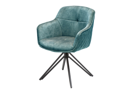 Scaune - Set 2 scaune rotative EUPHORIA 180° din catifea turquoise
