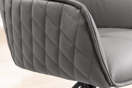 Set 2 scaune rotative EUPHORIA 180° din piele gri [7]