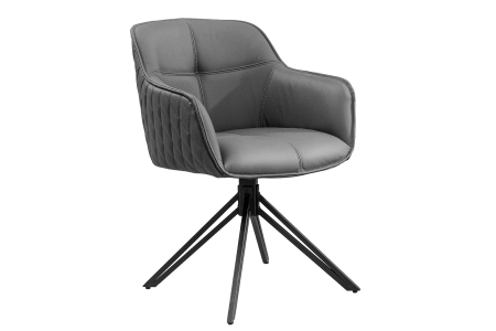 Scaune - Set 2 scaune rotative EUPHORIA 180° din piele gri