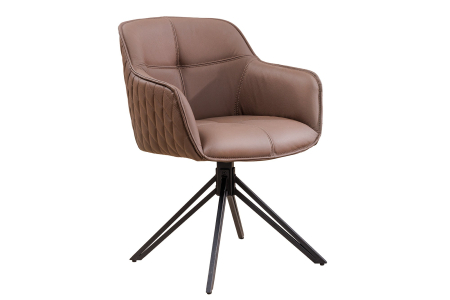 Scaune - Set 2 scaune rotative EUPHORIA 180° din piele maro