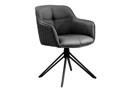 Scaune - Set 2 scaune rotative EUPHORIA 180° din piele neagra