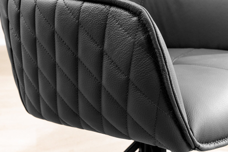 Set 2 scaune rotative EUPHORIA 180° din piele neagra [6]