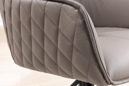 Set 2 scaune rotative EUPHORIA 180° din piele taupe [6]
