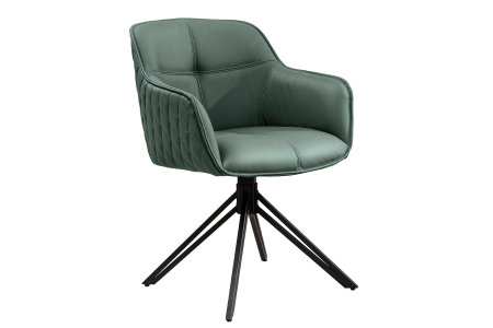 Scaune - Set 2 scaune rotative EUPHORIA 180° din piele verde