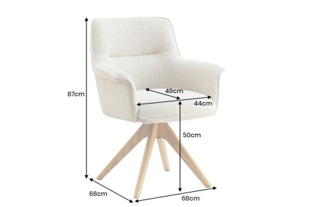 Set 2 scaune rotative LE GRAND 180° din chenille bej [5]