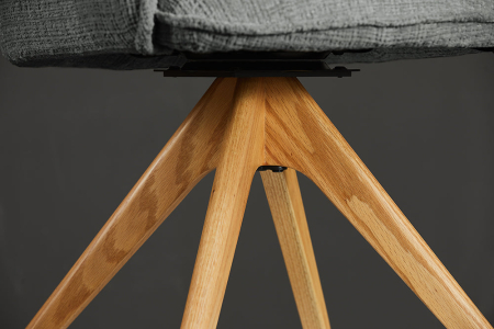 Set 2 scaune rotative LE GRAND 180° din chenille gri [4]