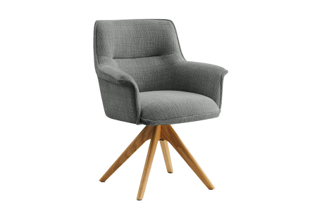 Scaune - Set 2 scaune rotative LE GRAND 180° din chenille gri